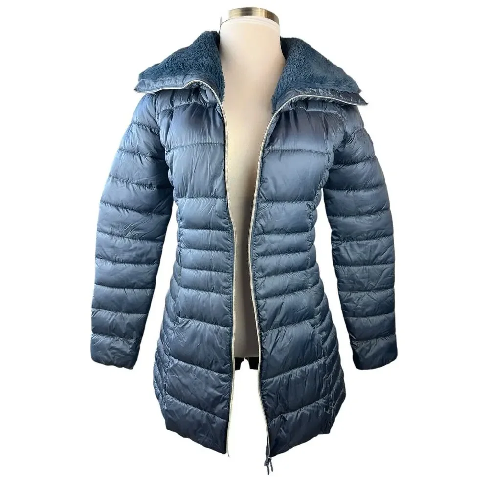 Save The Duck Iris Faux Fur Collar Puffer Coat Quilted Ultra Light Jacket Small - Picture 4 of 16